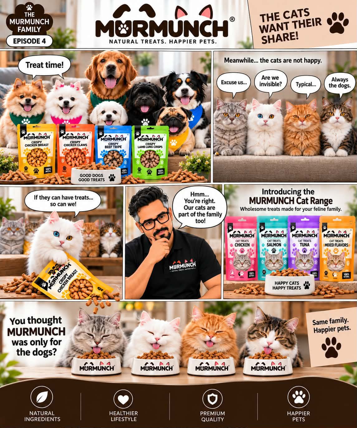 The MurMunch family discovering the cat range